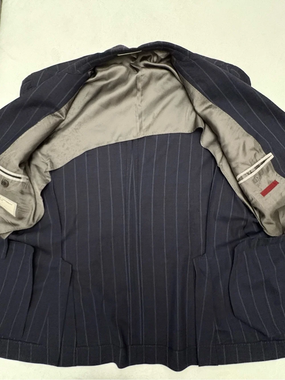 Brunello Cucinelli Men’s 100% Wool Navy Pinstripe Blazer Size 52 US 42